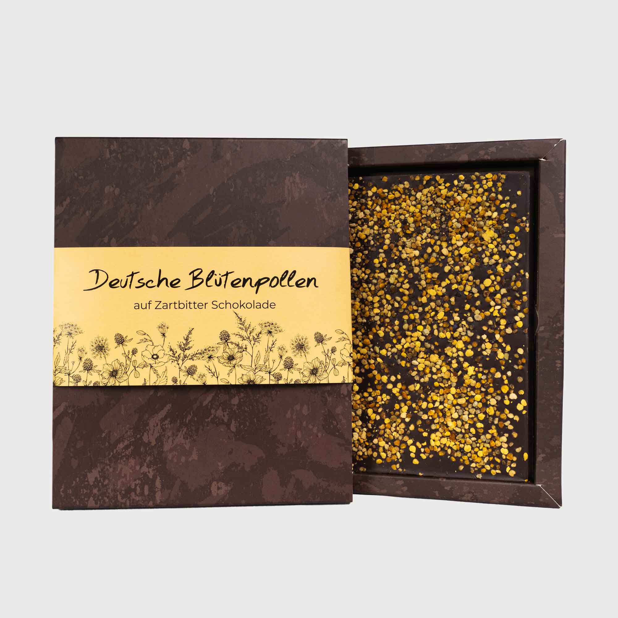 deutsche Blütenpollen auf Zartbitter Schokolade